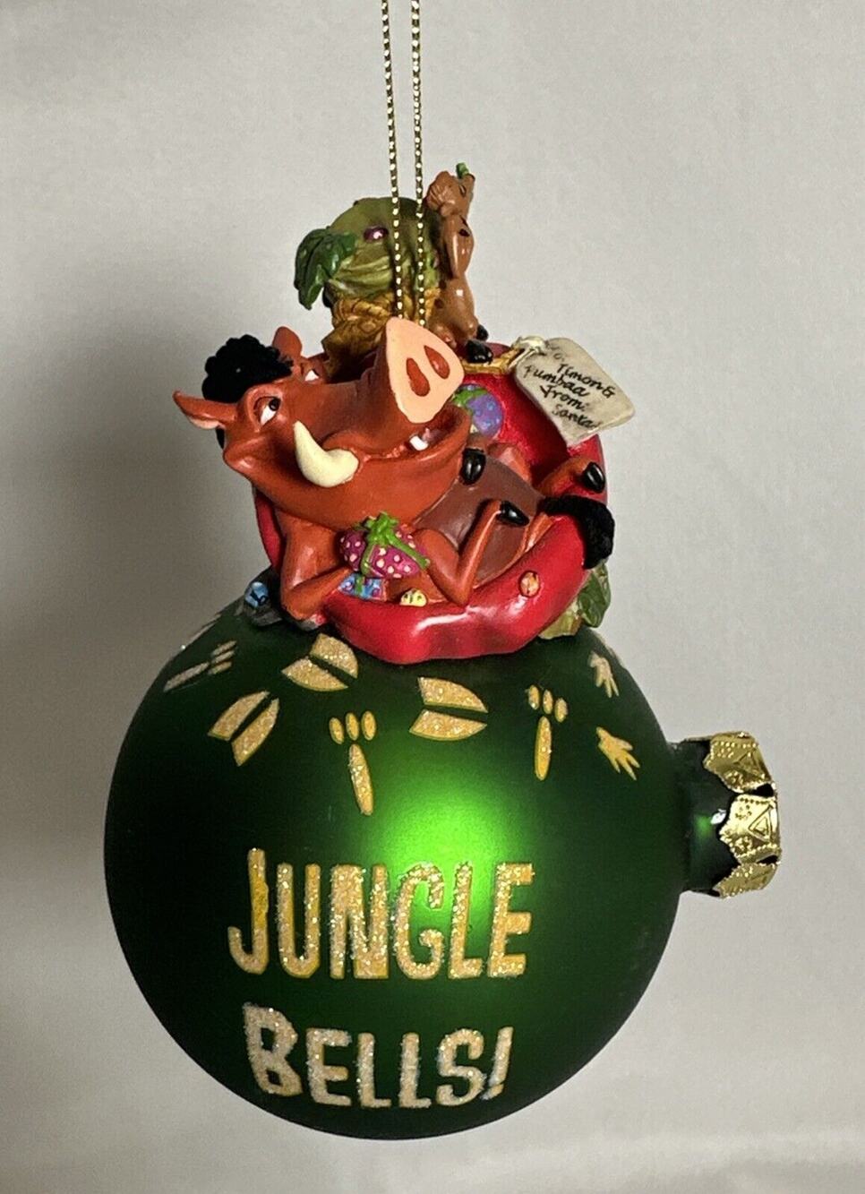 Timon & Pumba Lion King Christmas ornament glass Walt Disney parks NWT 2000s